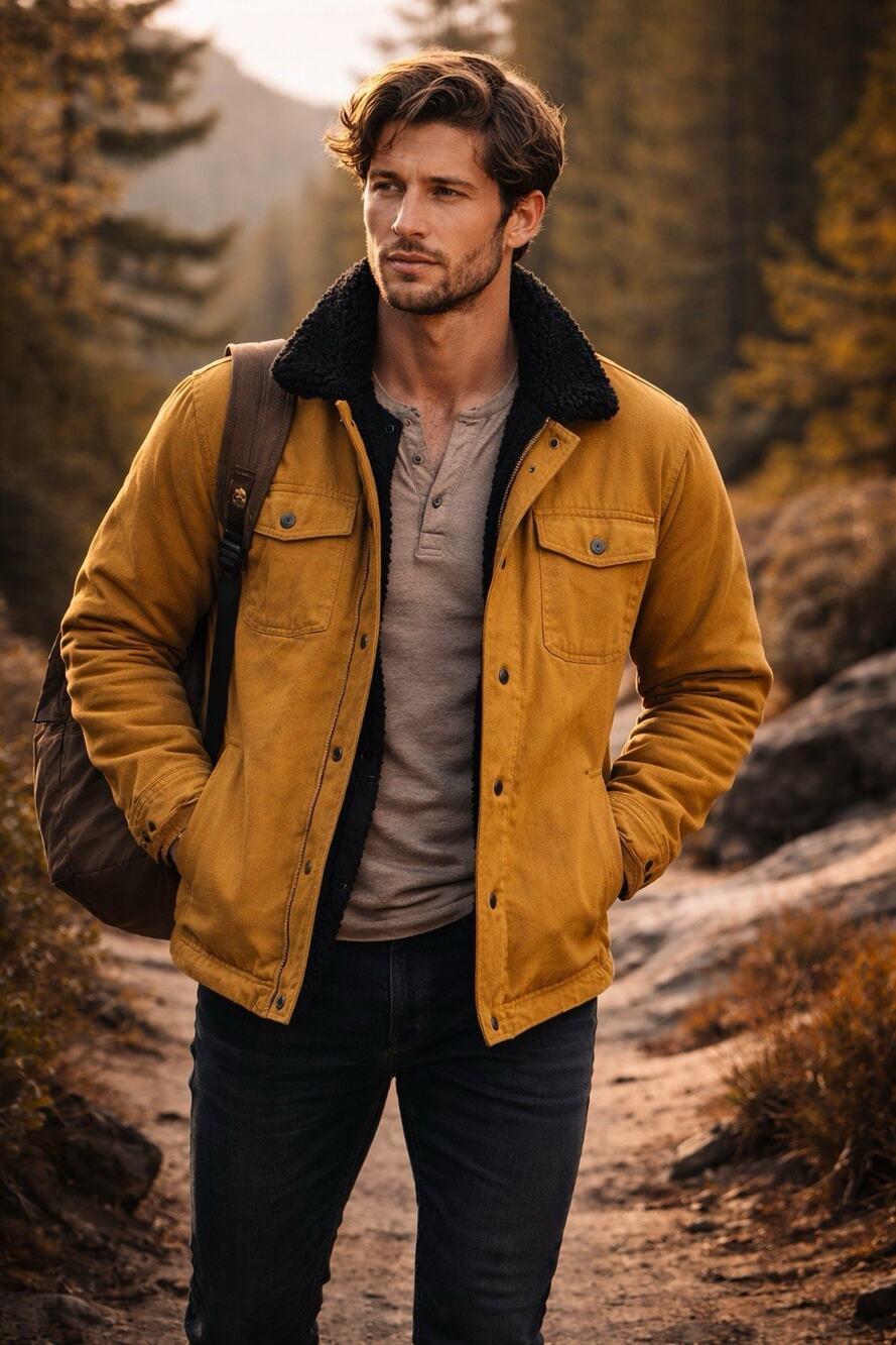 Roark Jacket Mens XS Yellow Hebrides Sherpa Lined Snap Front Hiking‎ Huckberry